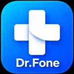 Dr.Fone APK icon featuring a modern blue gradient design with a white medical cross representing phone data recovery and device repair tools.