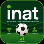 Inat Box APK icon featuring a clean green football-themed design with a soccer ball representing Turkish football history, player facts, and match information.