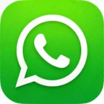 WhatsApp APK icon featuring the recognizable green chat bubble with a white phone symbol, representing secure messaging, voice calls, and video calls on Android.