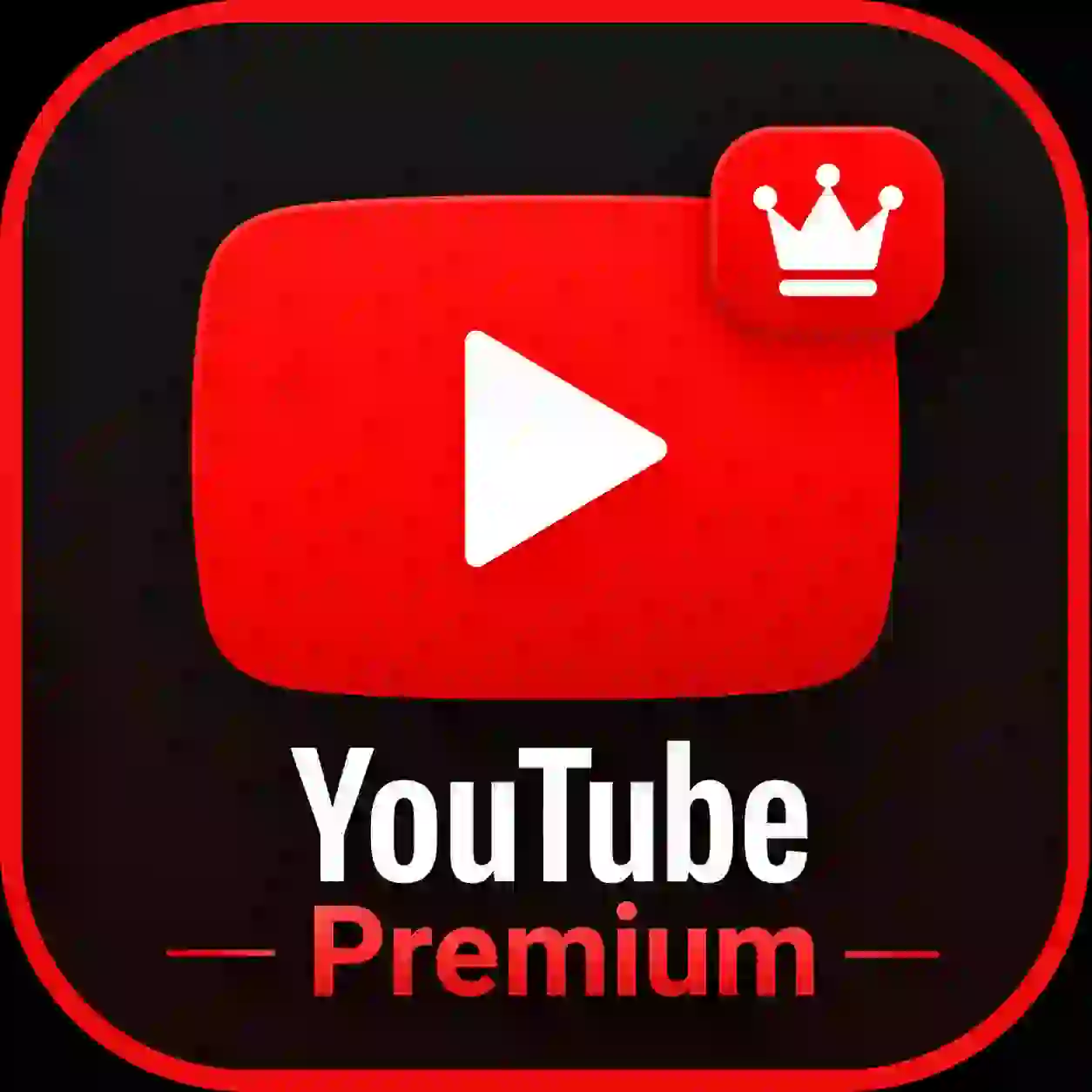 YouTube Premium APK icon with red play button on black background representing the latest premium version.